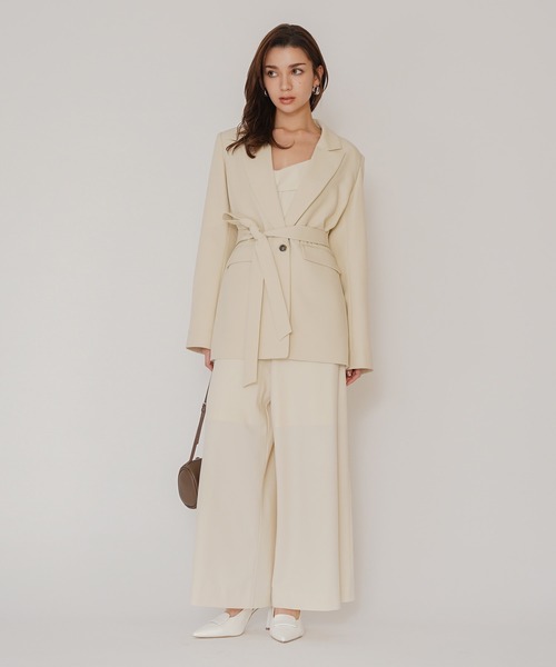 KINO THE KEI（キノザケイ）の「DAILY＆LOUNGEWEAR ドレープネック 2WAY ストラップ オールインワン KINO THE KEI（つなぎ/オールインワン・レディース・アイボリー/ブラウン/ネイビー・M/S）」の6枚目の写真