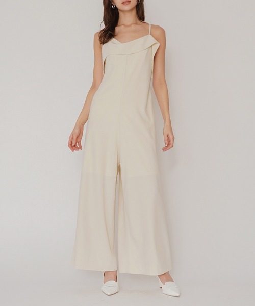 KINO THE KEI（キノザケイ）の「DAILY＆LOUNGEWEAR ドレープネック 2WAY ストラップ オールインワン KINO THE KEI（つなぎ/オールインワン・レディース・アイボリー/ブラウン/ネイビー・M/S）」の19枚目の写真