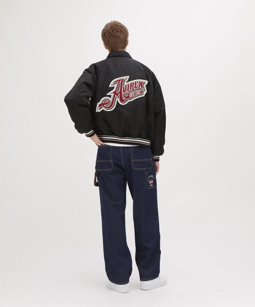 AVIREX(アヴィレックス)の「《WEB&DEPOT限定》NYLON VARSITY JACKET / ナイロン バーシティージャケット / AVIREX / アヴィレックス(スタジャン・メンズ・ブラック/シルバー・M/XL/2XL/L)」の6枚目の写真