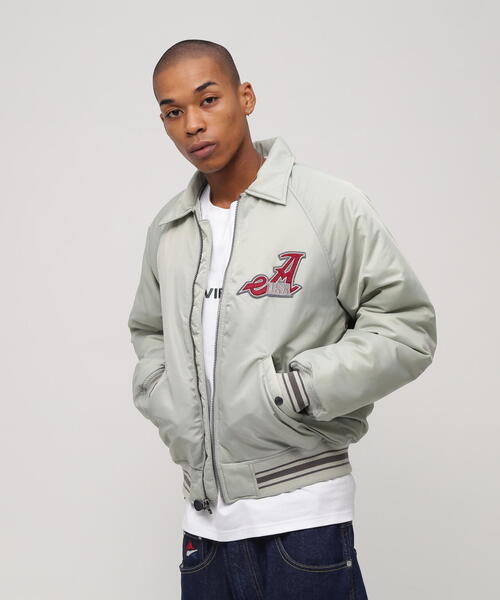 AVIREX バーシティジャケット レザー スタジャン ホワイト アイボリー VARSITY JACKET/ヴァーシティ ジャケット | AVIREX（アヴィレックス