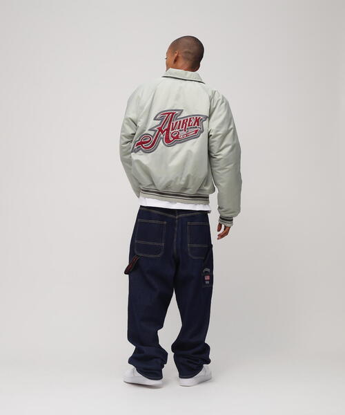 AVIREX(アヴィレックス)の「《WEB&DEPOT限定》NYLON VARSITY JACKET / ナイロン バーシティージャケット / AVIREX / アヴィレックス(スタジャン・メンズ・ブラック/シルバー・M/XL/2XL/L)」の10枚目の写真