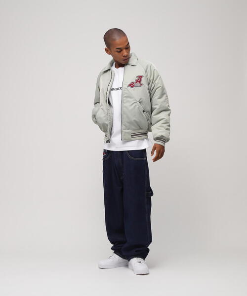 AVIREX(アヴィレックス)の「《WEB&DEPOT限定》NYLON VARSITY JACKET / ナイロン バーシティージャケット / AVIREX / アヴィレックス(スタジャン・メンズ・ブラック/シルバー・M/XL/2XL/L)」の11枚目の写真