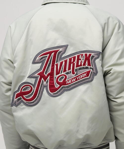 AVIREX バーシティジャケット レザー スタジャン ホワイト アイボリー VARSITY JACKET/ヴァーシティ ジャケット | AVIREX（アヴィレックス