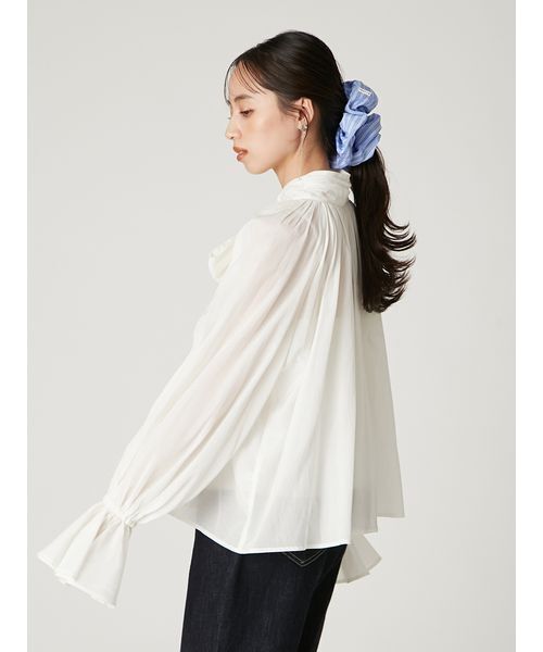 FRAY I.D（フレイアイディー）の「2wayシアーボウタイブラウス／ウォッシャブル（シャツ/ブラウス・レディース・ブルー/ホワイト/ピンク・F）」の18枚目の写真