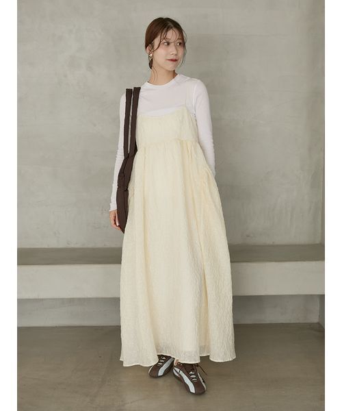 yuu【美品】emmi ロングワンピース ホワイト emmi｜エミのワンピース（ホワイト/白色系）通販 - ZOZOTOWN