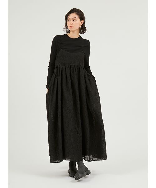 emmi(エミ)の「【セットアイテム】フラワージャガードワンピース(ワンピース・レディース・アイボリー/ブラック/ライトブルー・0/1)」の4枚目の写真