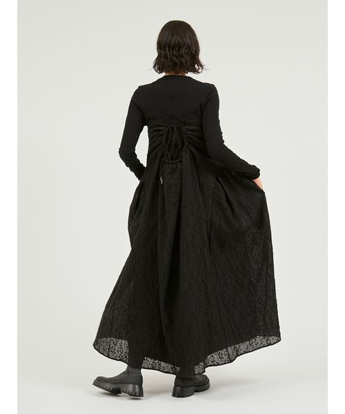emmi(エミ)の「【セットアイテム】フラワージャガードワンピース(ワンピース・レディース・アイボリー/ブラック/ライトブルー・0/1)」の5枚目の写真