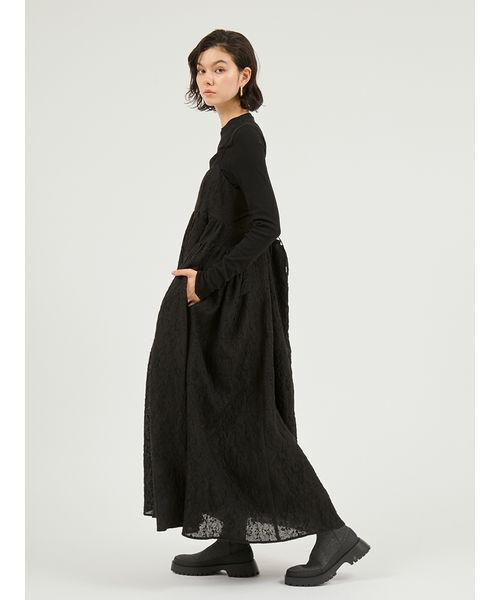emmi(エミ)の「【セットアイテム】フラワージャガードワンピース(ワンピース・レディース・アイボリー/ブラック/ライトブルー・0/1)」の6枚目の写真