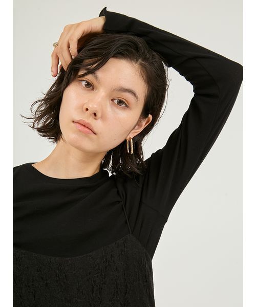 emmi(エミ)の「【セットアイテム】フラワージャガードワンピース(ワンピース・レディース・アイボリー/ブラック/ライトブルー・0/1)」の7枚目の写真