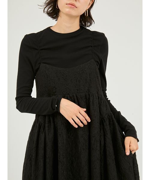 emmi(エミ)の「【セットアイテム】フラワージャガードワンピース(ワンピース・レディース・アイボリー/ブラック/ライトブルー・0/1)」の8枚目の写真
