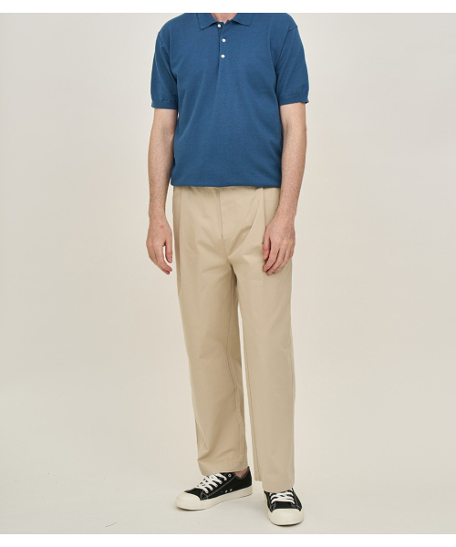 BLACKBROWN（ブラックブラウン）の「ワンタックワイドフィットバンディングコットンパンツ [L-BEIGE]（その他パンツ・メンズ・オートミール・SMALL/MEDIUM/LARGE/X-LARGE/XX-LARGE）」の3枚目の写真