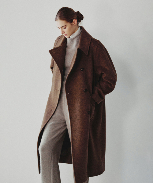 Women's] Robel Overfit Wrap Coat Brown 【公式通販】