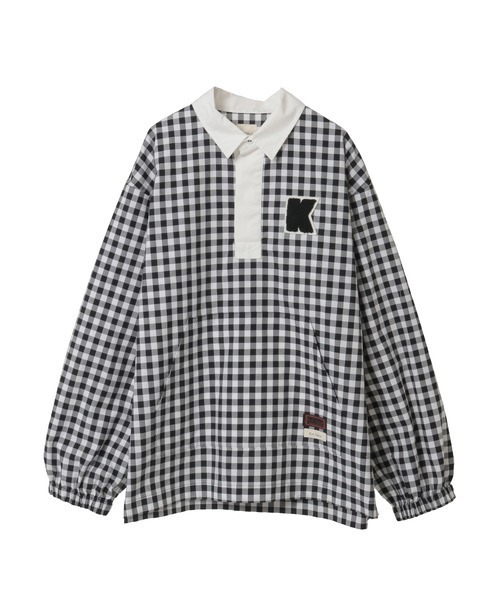 KARL HELMUT(カールヘルム)の「Kロゴワッペン付きギンガムチェックブラウス(シャツ/ブラウス・メンズ・レッド/ブラック/チョコ・フリー)」の2枚目の写真