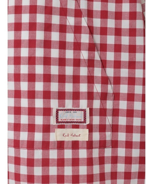 KARL HELMUT(カールヘルム)の「Kロゴワッペン付きギンガムチェックブラウス(シャツ/ブラウス・メンズ・レッド/ブラック/チョコ・フリー)」の10枚目の写真