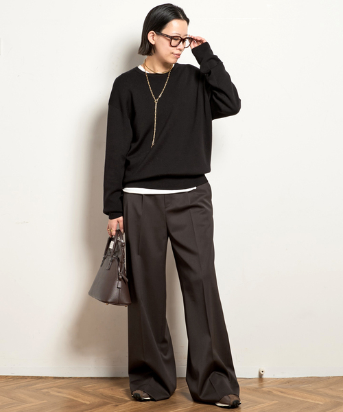 AP STUDIO（エーピーストゥディオ）の「Veneフレアパンツ（スラックス・レディース・ブラック/ブラウン・38/36/34/40）」の5枚目の写真