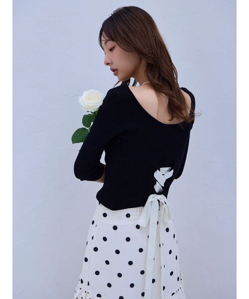 dazzlin（ダズリン）の「ドットジャカードイレヘムスカート（スカート・レディース・ブラック/アイボリー・MEDIUM/SMALL）」の20枚目の写真