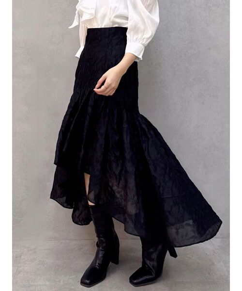 dazzlin（ダズリン）の「ドットジャカードイレヘムスカート（スカート・レディース・ブラック/アイボリー・MEDIUM/SMALL）」の4枚目の写真