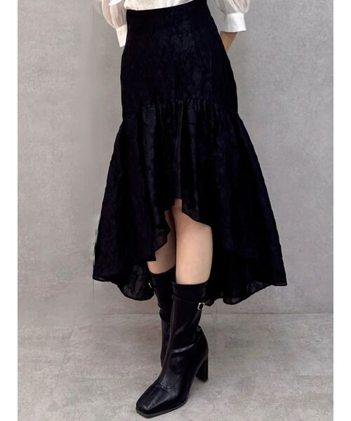 dazzlin（ダズリン）の「ドットジャカードイレヘムスカート（スカート・レディース・ブラック/アイボリー・MEDIUM/SMALL）」の5枚目の写真