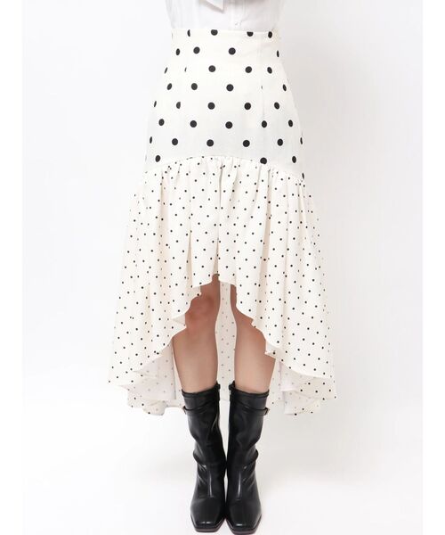 dazzlin（ダズリン）の「ドットジャカードイレヘムスカート（スカート・レディース・ブラック/アイボリー・MEDIUM/SMALL）」の6枚目の写真