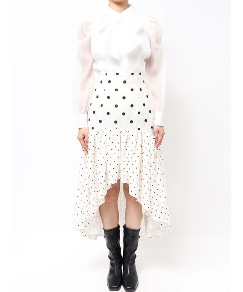 dazzlin（ダズリン）の「ドットジャカードイレヘムスカート（スカート・レディース・ブラック/アイボリー・MEDIUM/SMALL）」の12枚目の写真