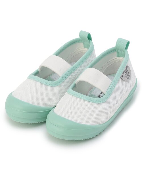 BREEZE(ブリーズ)の「メッシュ上履き(スリッポン・キッズ・ベージュ/ミント/ブラック・16/15 /14/19/18/17)」の1枚目の写真