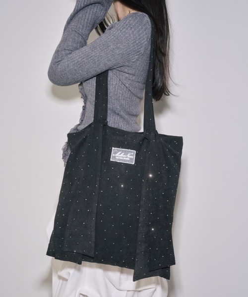 mellowneon（メロウネオン）の「マルチウェイビジューリボントートバッグ（トートバッグ・レディース・ブラック/アイボリー/ブラウン・FREE）」の3枚目の写真