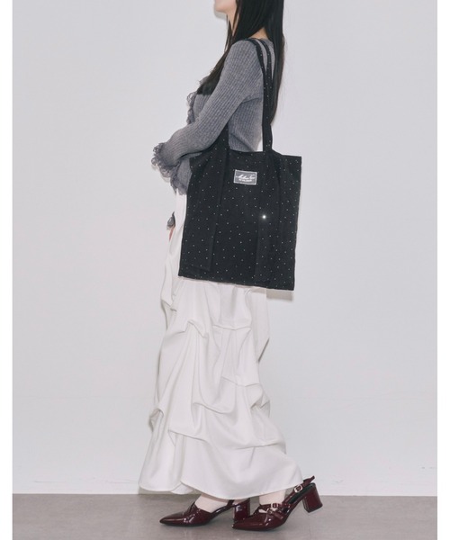 mellowneon（メロウネオン）の「マルチウェイビジューリボントートバッグ（トートバッグ・レディース・ブラック/アイボリー/ブラウン・FREE）」の8枚目の写真