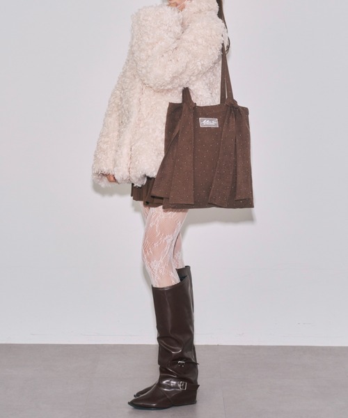 mellowneon（メロウネオン）の「マルチウェイビジューリボントートバッグ（トートバッグ・レディース・ブラック/アイボリー/ブラウン・FREE）」の10枚目の写真