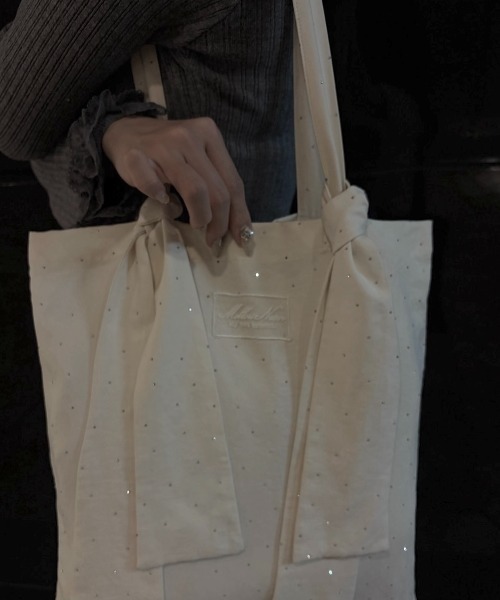 mellowneon（メロウネオン）の「マルチウェイビジューリボントートバッグ（トートバッグ・レディース・ブラック/アイボリー/ブラウン・FREE）」の16枚目の写真