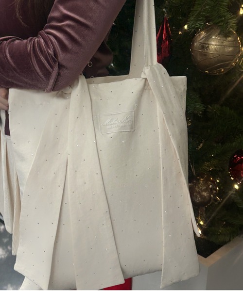 mellowneon（メロウネオン）の「マルチウェイビジューリボントートバッグ（トートバッグ・レディース・ブラック/アイボリー/ブラウン・FREE）」の20枚目の写真