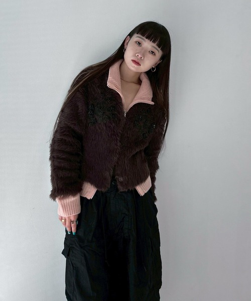 【FETICO/フェティコ】シャギービジューカーディガン 別注 シャギービジューカーディガン(FREE OFF WHITE): FETICO: WOMENS