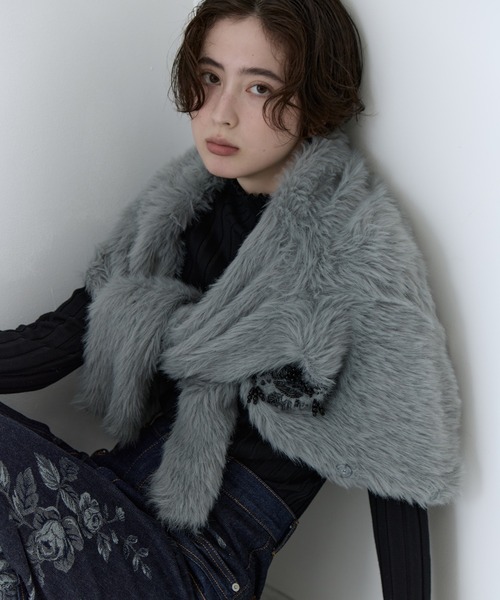 FETICO/フェティコ】《STUDIOUS別注》シャギービジューカーディガン