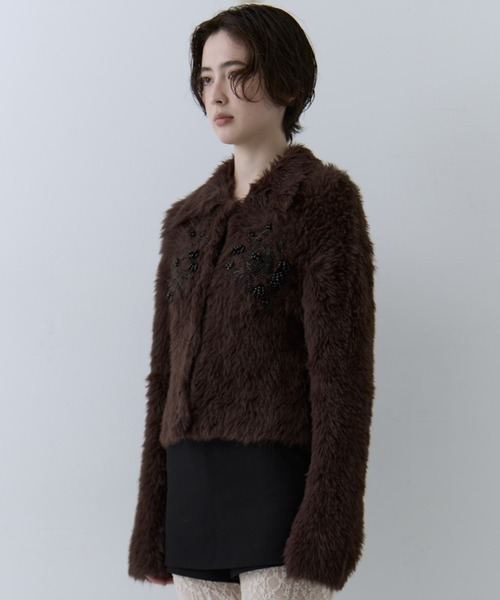 FETICO/フェティコ】《STUDIOUS別注》シャギービジューカーディガン