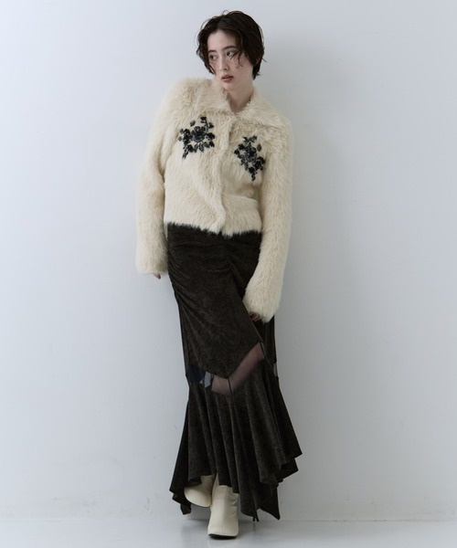 FETICO/フェティコ】《STUDIOUS別注》シャギービジューカーディガン