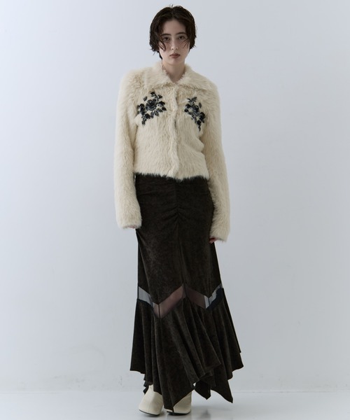 【FETICO/フェティコ】シャギービジューカーディガン 別注 シャギービジューカーディガン(FREE OFF WHITE): FETICO: WOMENS