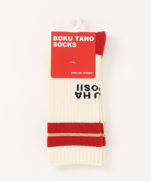 BOKU HA TANOSII（ボク　ハ　タノシイ）の「【BOKU HA TANOSII】別注ラメラインソックス/16-18cm（ソックス/靴下・キッズ・ホワイト/レッド/ブルー・16-18cm）」の10枚目の写真