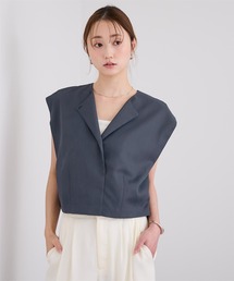 美ツイルオープンネックブラウス