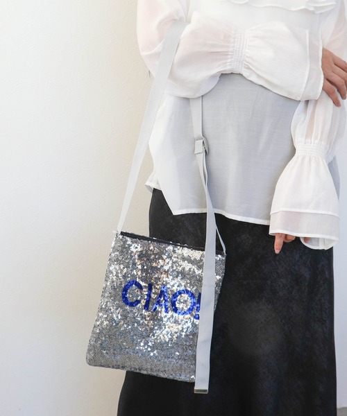 Three Four Time（ｽﾘｰﾌｫｰﾀｲﾑ）の「【Casselini】SPANGLE LOGOショルダー（ショルダーバッグ・レディース・シルバー/ブルー/グリーン/ブラック・FREE）」の2枚目の写真