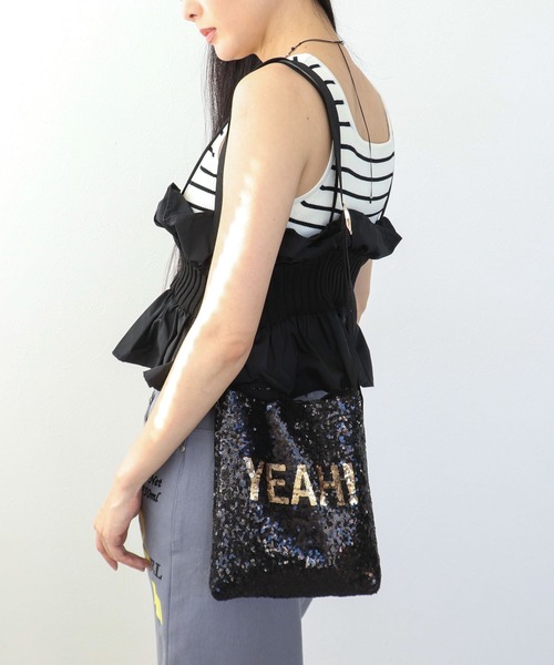 Three Four Time（ｽﾘｰﾌｫｰﾀｲﾑ）の「【Casselini】SPANGLE LOGOショルダー（ショルダーバッグ・レディース・シルバー/ブルー/グリーン/ブラック・FREE）」の5枚目の写真