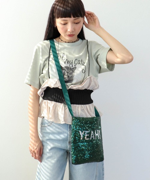 Three Four Time（ｽﾘｰﾌｫｰﾀｲﾑ）の「【Casselini】SPANGLE LOGOショルダー（ショルダーバッグ・レディース・シルバー/ブルー/グリーン/ブラック・FREE）」の8枚目の写真
