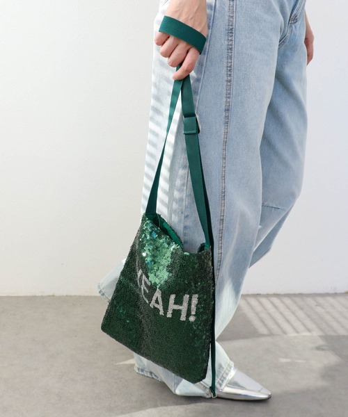 Three Four Time（ｽﾘｰﾌｫｰﾀｲﾑ）の「【Casselini】SPANGLE LOGOショルダー（ショルダーバッグ・レディース・シルバー/ブルー/グリーン/ブラック・FREE）」の9枚目の写真