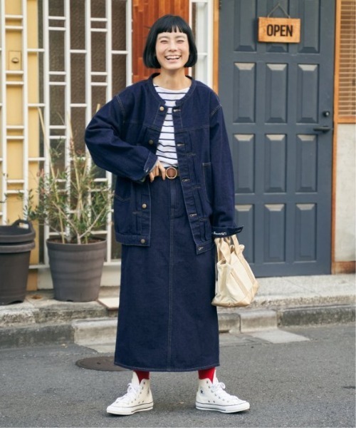 LBC(エルビーシー)の「【選べるセットアップ】LBC ステッチナロースカート(スカート・レディース・オフホワイト/ライトブルー/ネイビー・M/L)」の4枚目の写真