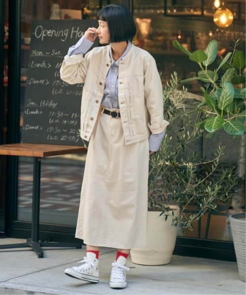 LBC(エルビーシー)の「【選べるセットアップ】LBC ステッチナロースカート(スカート・レディース・オフホワイト/ライトブルー/ネイビー・M/L)」の8枚目の写真