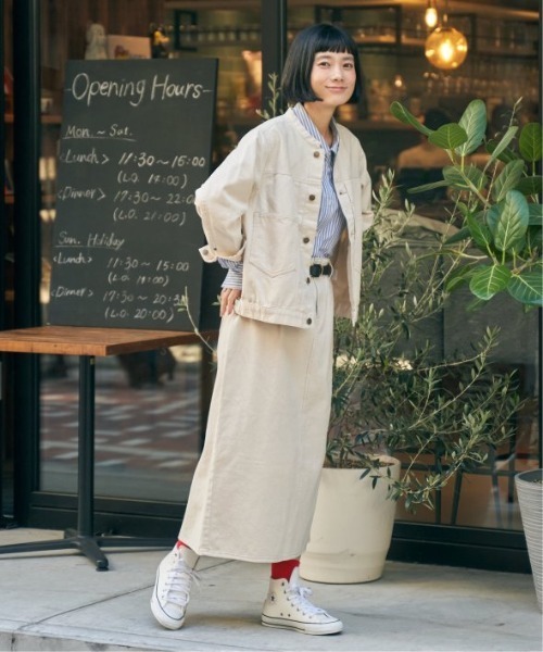 LBC(エルビーシー)の「【選べるセットアップ】LBC ステッチナロースカート(スカート・レディース・オフホワイト/ライトブルー/ネイビー・M/L)」の9枚目の写真