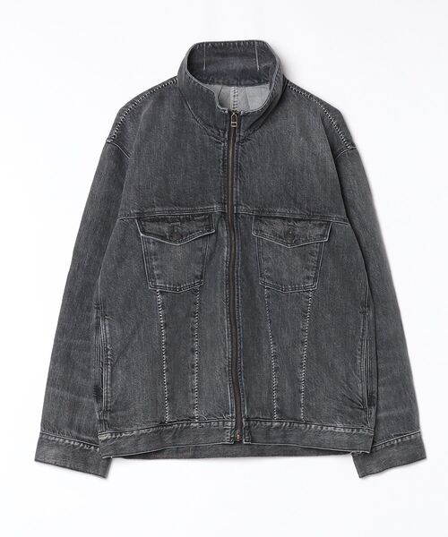 my beautiful landlet（マイビューティフルランドレット）の「【my beautiful landlet】12.5oz DENIM ZIP JACKET - Used Wash（デニムジャケット・メンズ・ブラック/ブルー・0/1）」の7枚目の写真