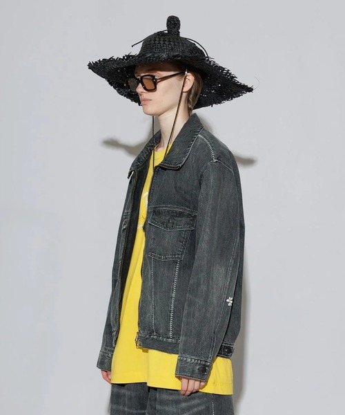 my beautiful landlet（マイビューティフルランドレット）の「【my beautiful landlet】12.5oz DENIM ZIP JACKET - Used Wash（デニムジャケット・メンズ・ブラック/ブルー・0/1）」の9枚目の写真