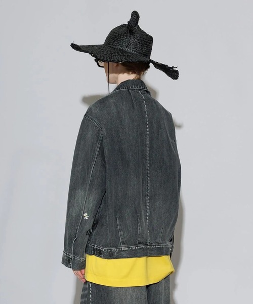 my beautiful landlet（マイビューティフルランドレット）の「【my beautiful landlet】12.5oz DENIM ZIP JACKET - Used Wash（デニムジャケット・メンズ・ブラック/ブルー・0/1）」の10枚目の写真