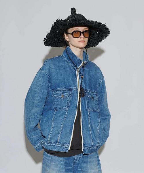 my beautiful landlet（マイビューティフルランドレット）の「【my beautiful landlet】12.5oz DENIM ZIP JACKET - Used Wash（デニムジャケット・メンズ・ブラック/ブルー・0/1）」の5枚目の写真