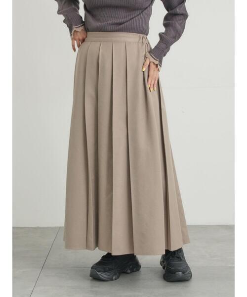 Samansa Mos2（サマンサ モスモス）の「【帯電防止裏地】柄アソートプリーツスカート（スカート・レディース・ベージュ/チャコールグレー/レッド/グリーン・F）」の3枚目の写真