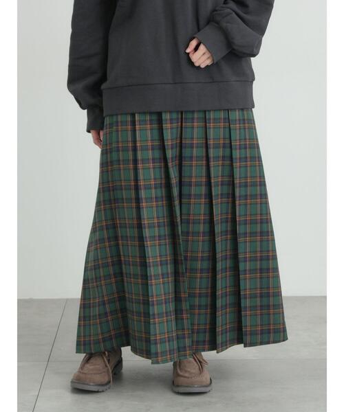 Samansa Mos2（サマンサ モスモス）の「【帯電防止裏地】柄アソートプリーツスカート（スカート・レディース・ベージュ/チャコールグレー/レッド/グリーン・F）」の4枚目の写真